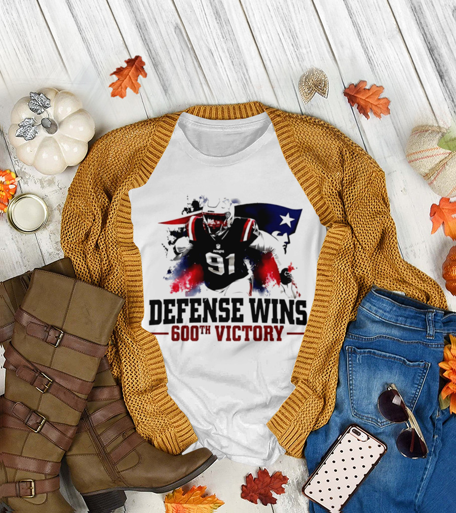 New England Patriots Defense Wins 600th Victory Star Spangled Football Triumph T-Shirt