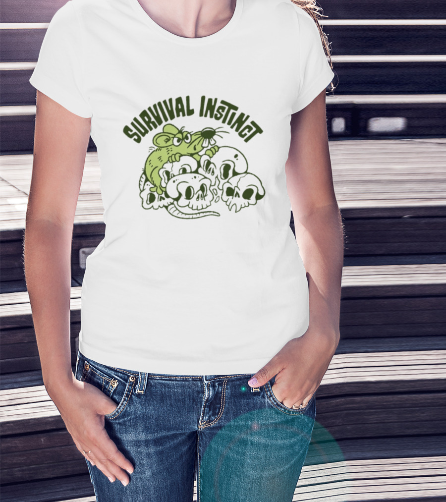 Survival Instinct Rat Skulls Gothic T-Shirt