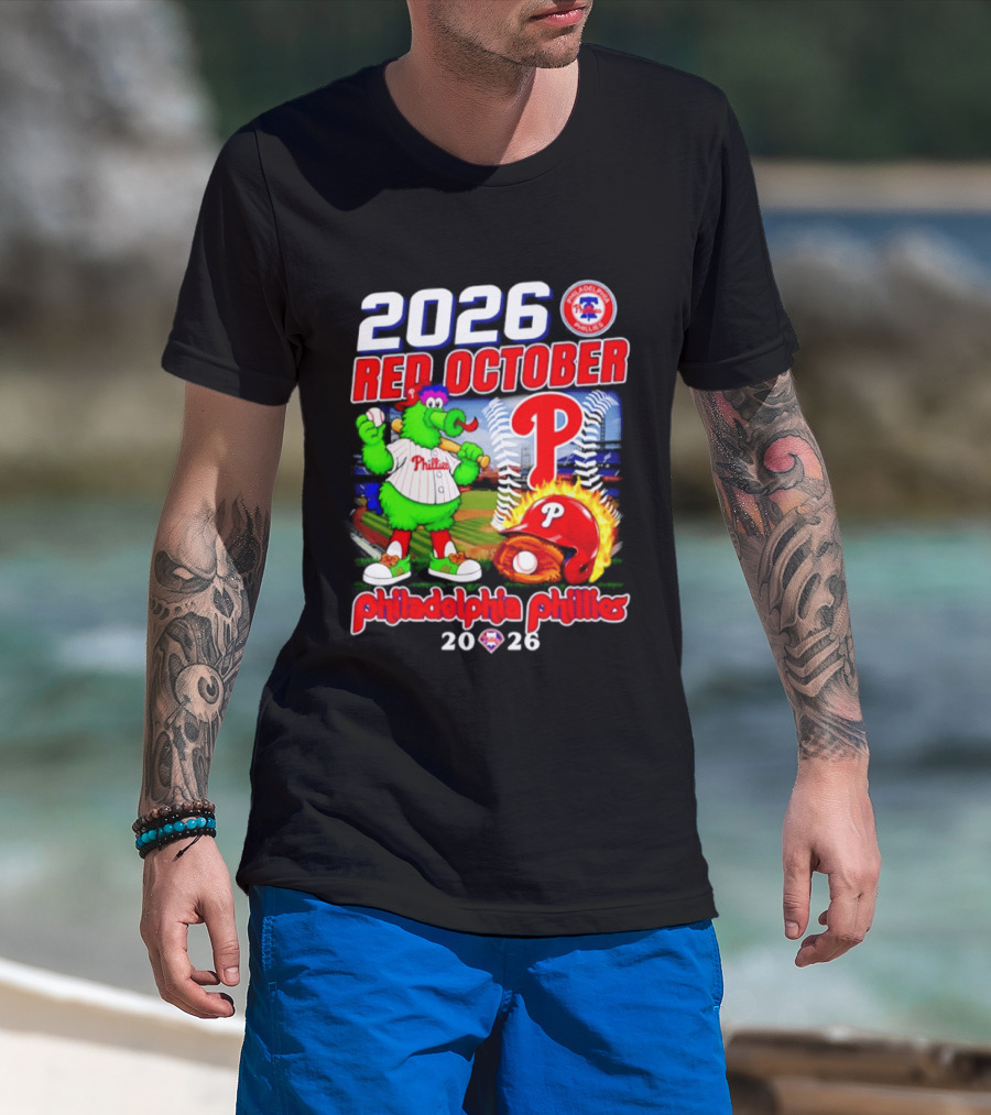 2026 Red October Philadelphia Phillies Phanatic P Phillies Baseball T-Shirt
