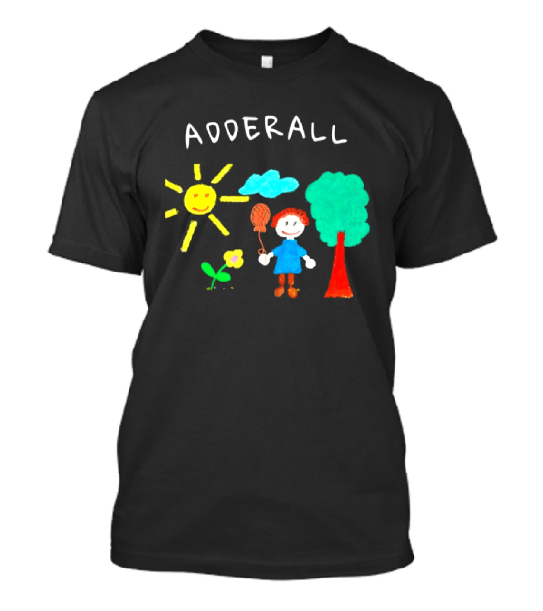 Childhood ADHD Awareness Adderall Child Drawing With Sun And Tree T-Shirt