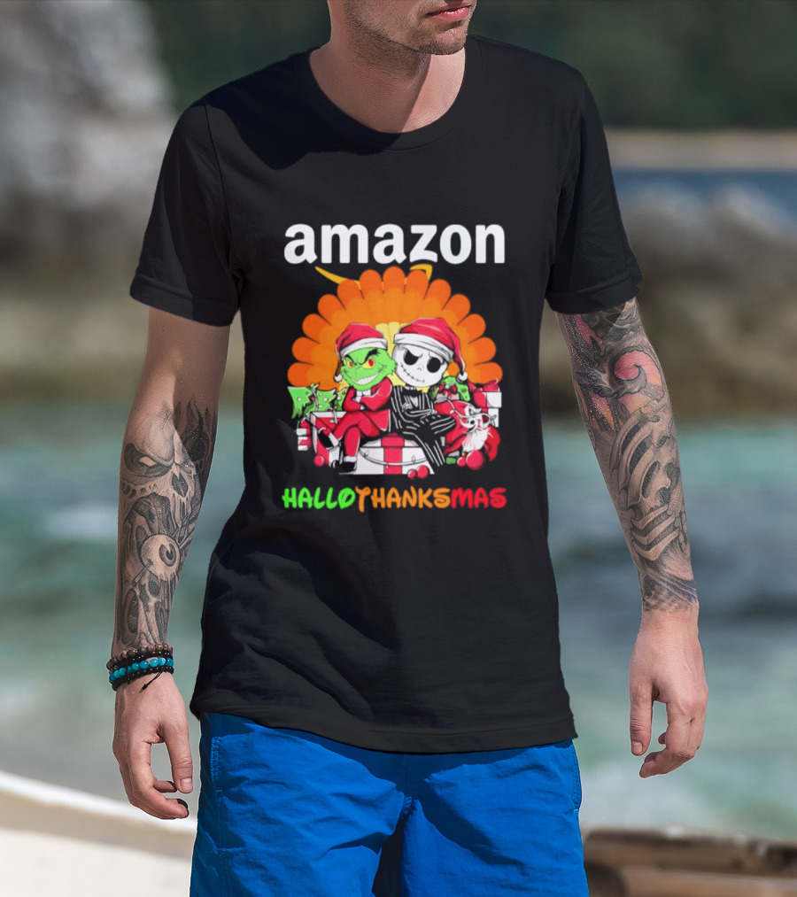 Amazon Grinch Jack Skellington Hallothanksmas 2026 T-Shirt