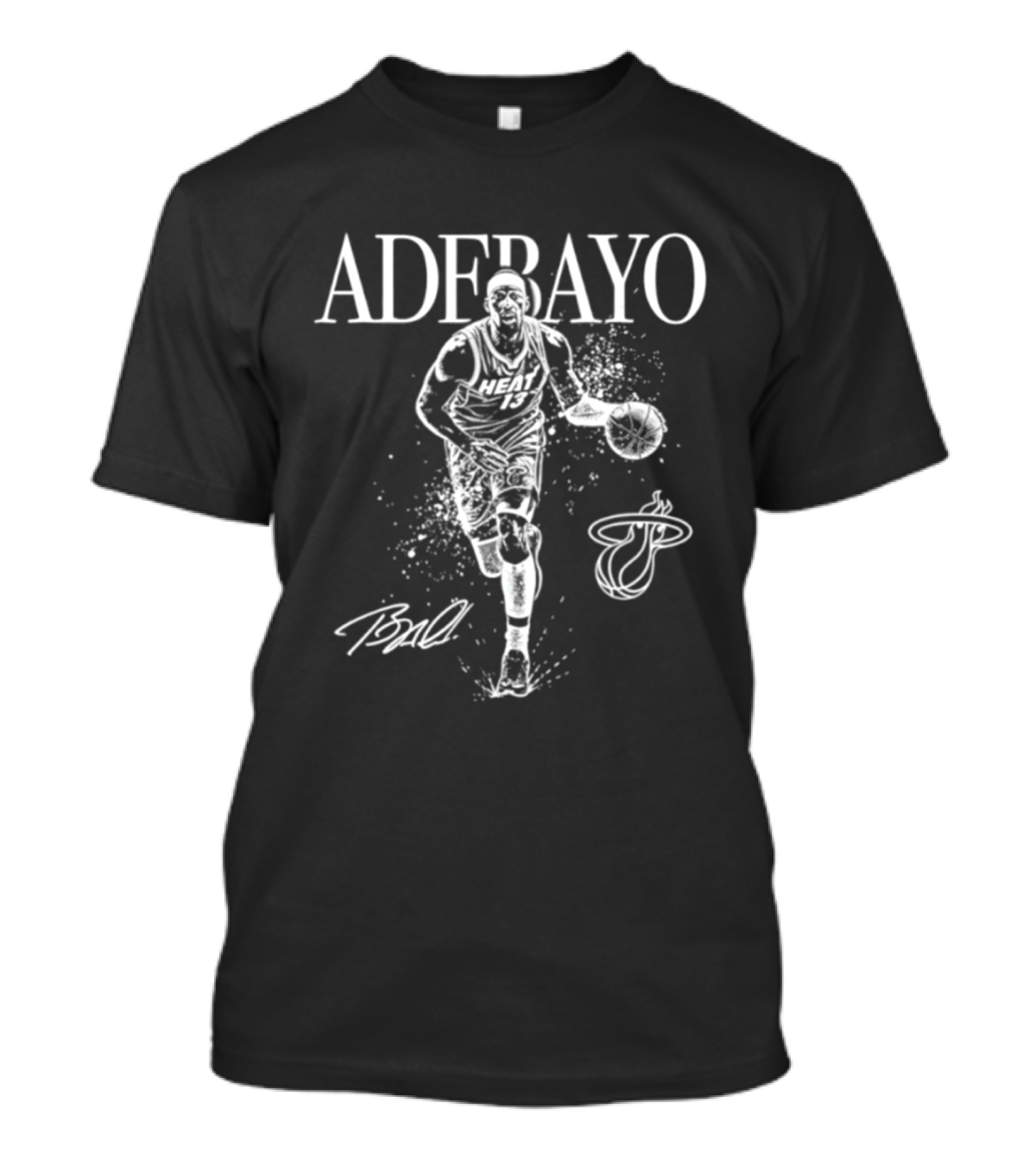 Adebayo Miami Heat Basketball Player Signature T-Shirt