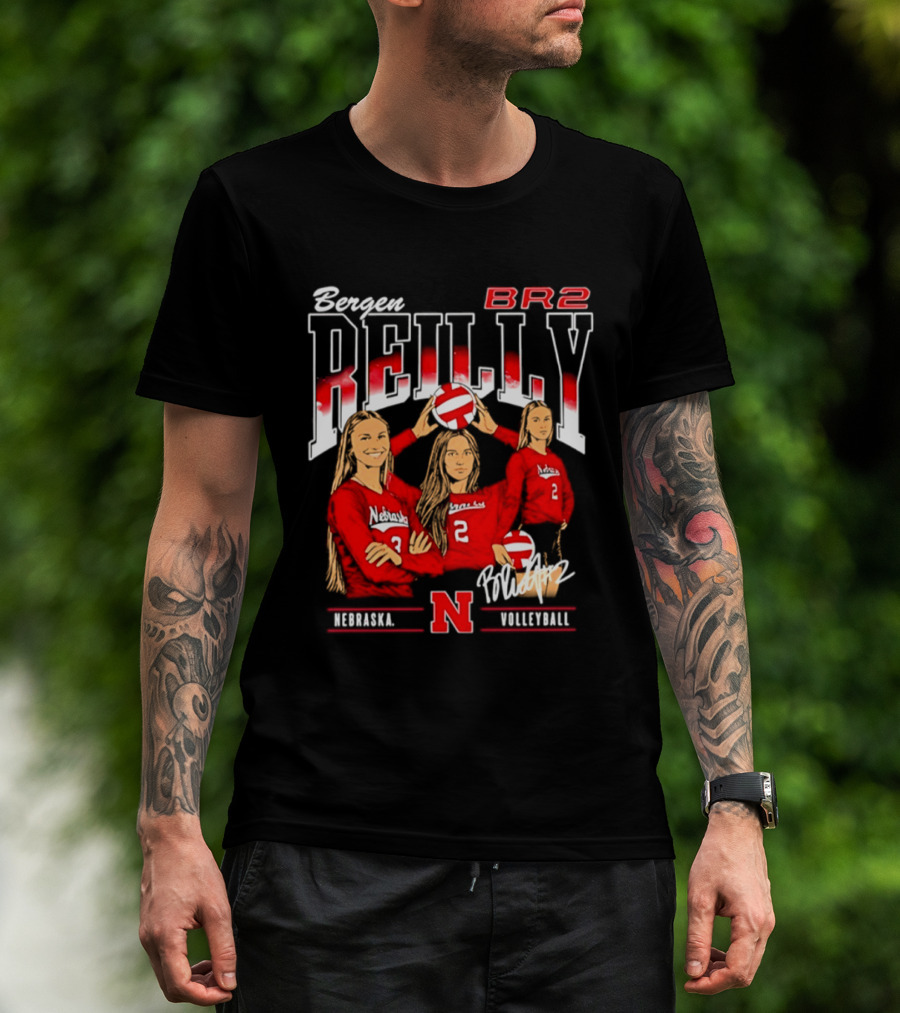 Bergen Reilly BR2 Nebraska Cornhuskers Volleyball Nebraska Volleyball T-Shirt