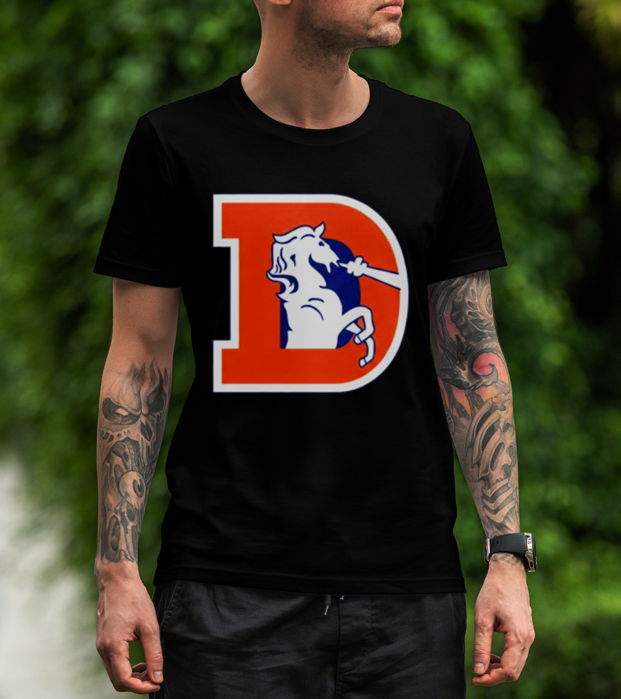 Bo Nix Broncos Old School Denver Horse Icon D T-Shirt