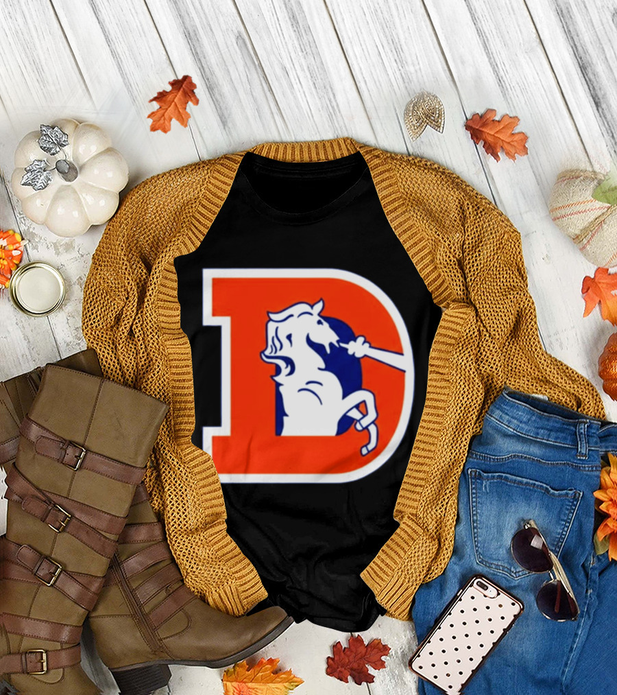 Bo Nix Broncos Old School Denver Horse Icon D T-Shirt