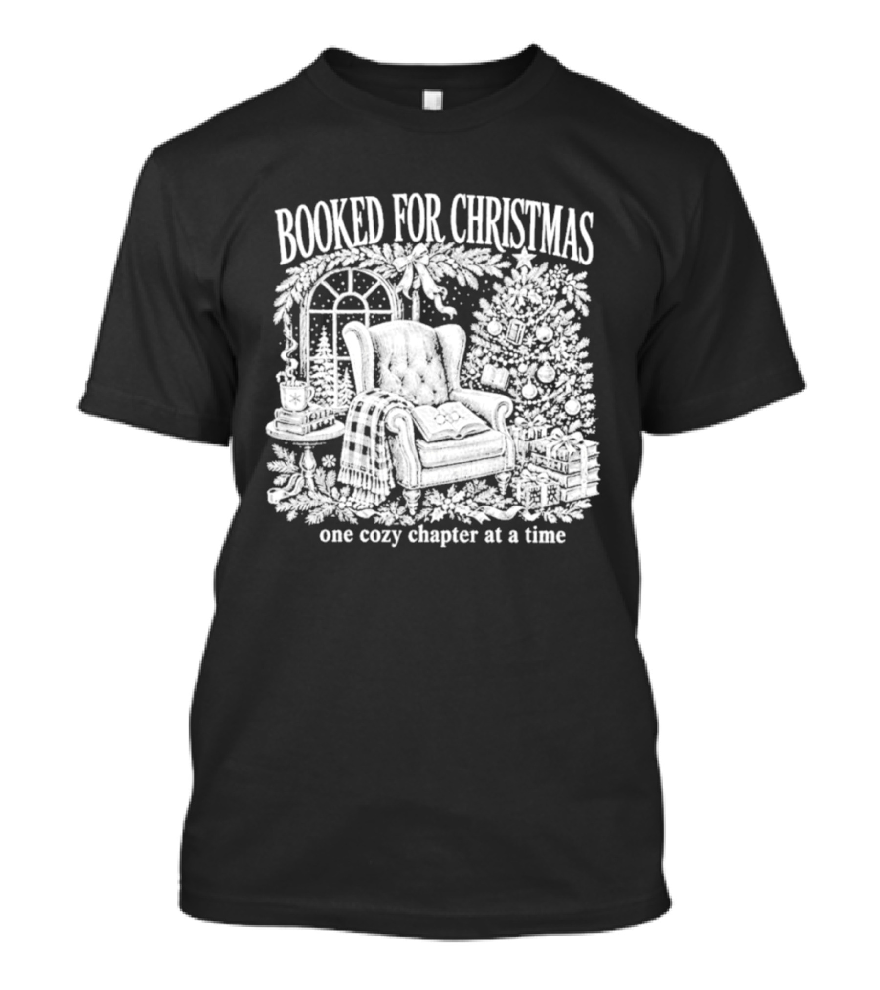 Booked For Christmas Cozy Chapter By The Fireplace T-Shirt