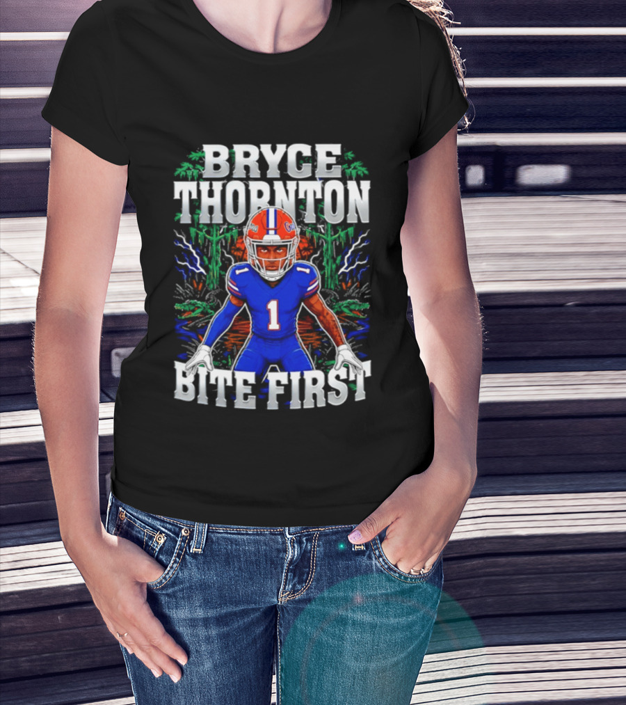 Bryce Thornton Florida Gators Football Number One Bite First T-Shirt