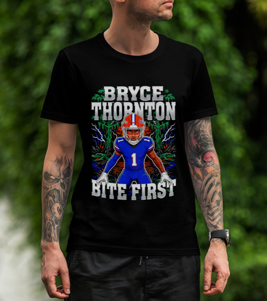 Bryce Thornton Florida Gators Football Number One Bite First T-Shirt