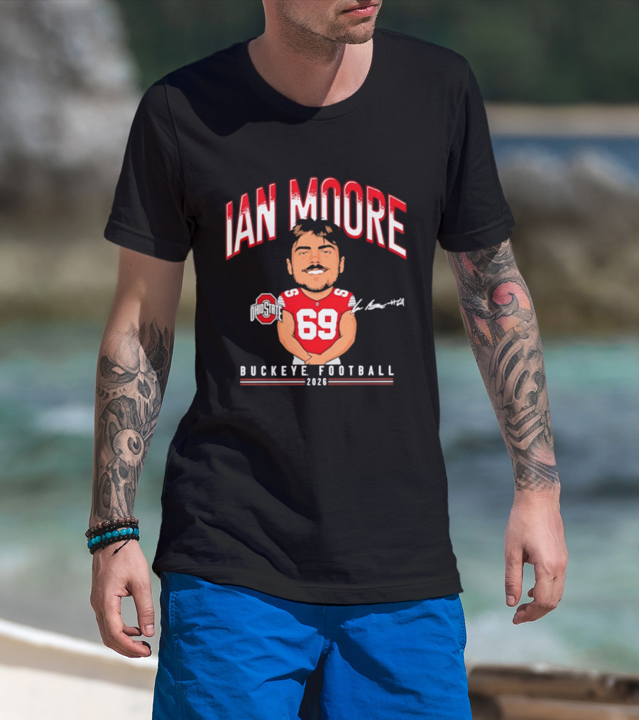 Ian Moore Ohio State Buckeyes Football 2024 Caricature 69 T-Shirt