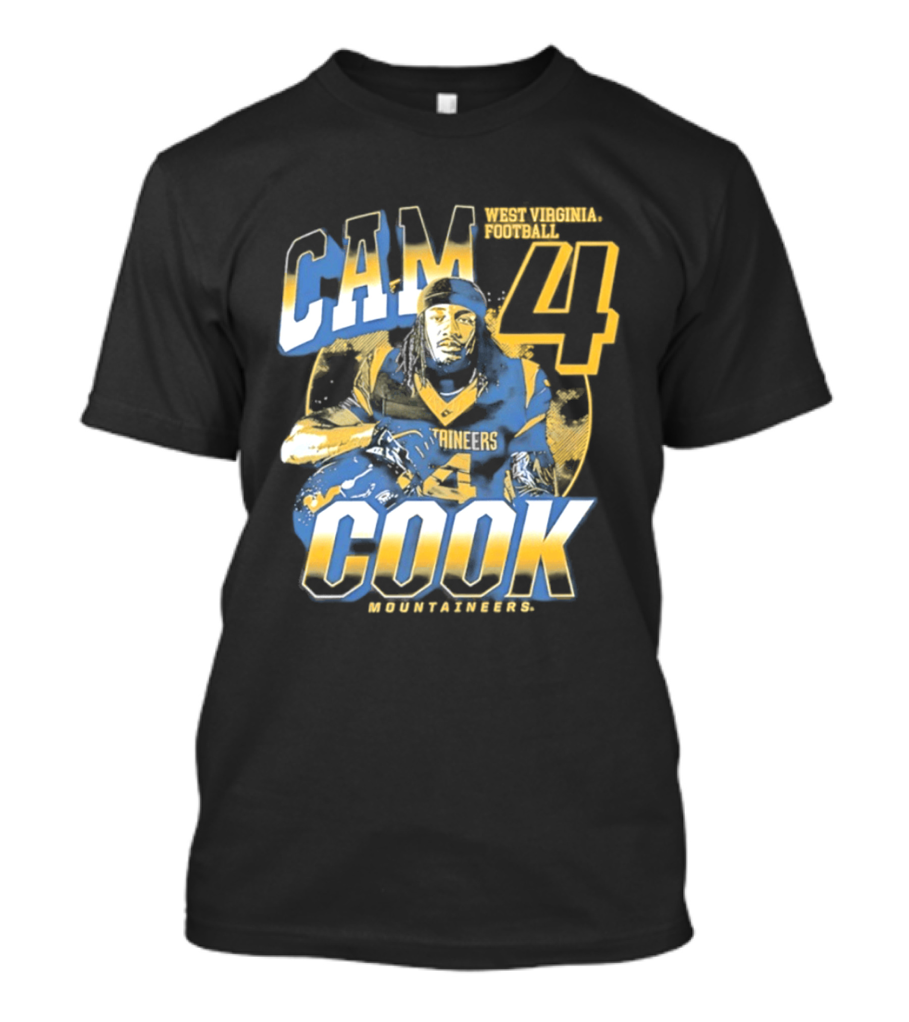 Cam 4 Cook West Virginia Football Mountaineers T-Shirt