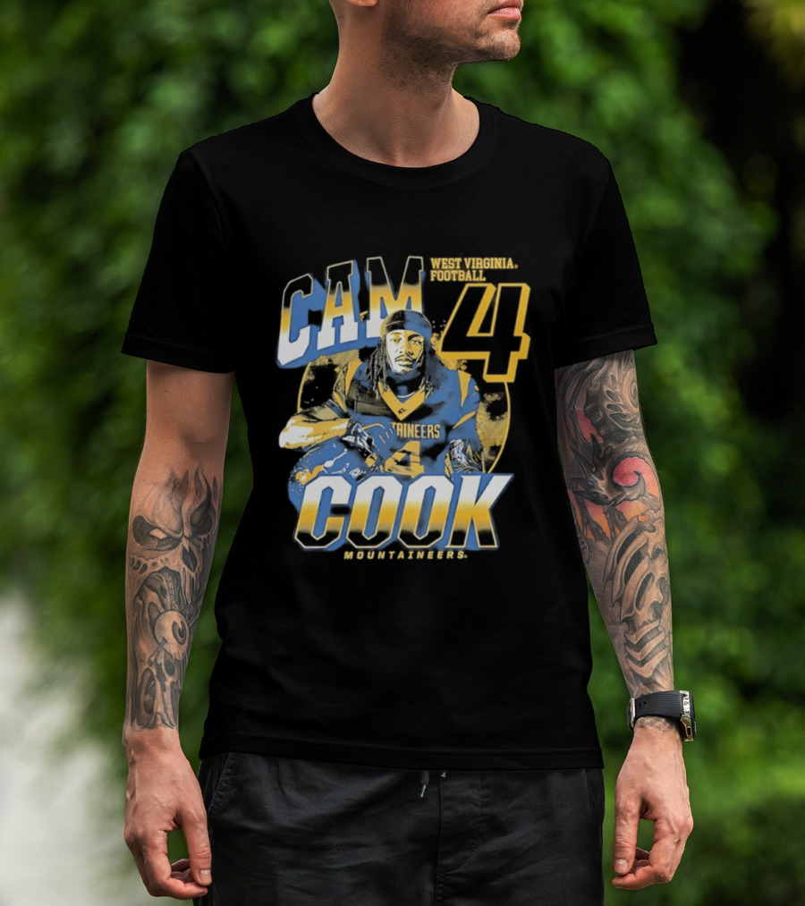 Cam 4 Cook West Virginia Football Mountaineers T-Shirt