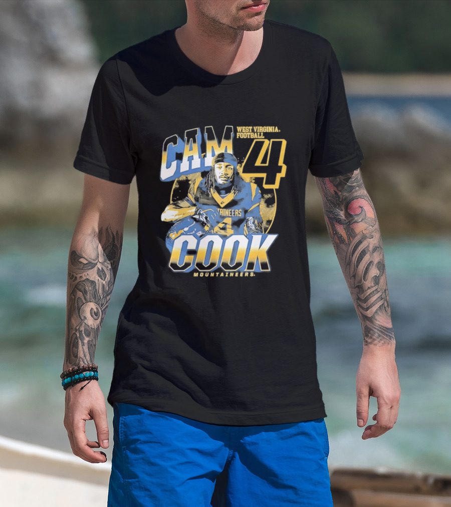 Cam 4 Cook West Virginia Football Mountaineers T-Shirt