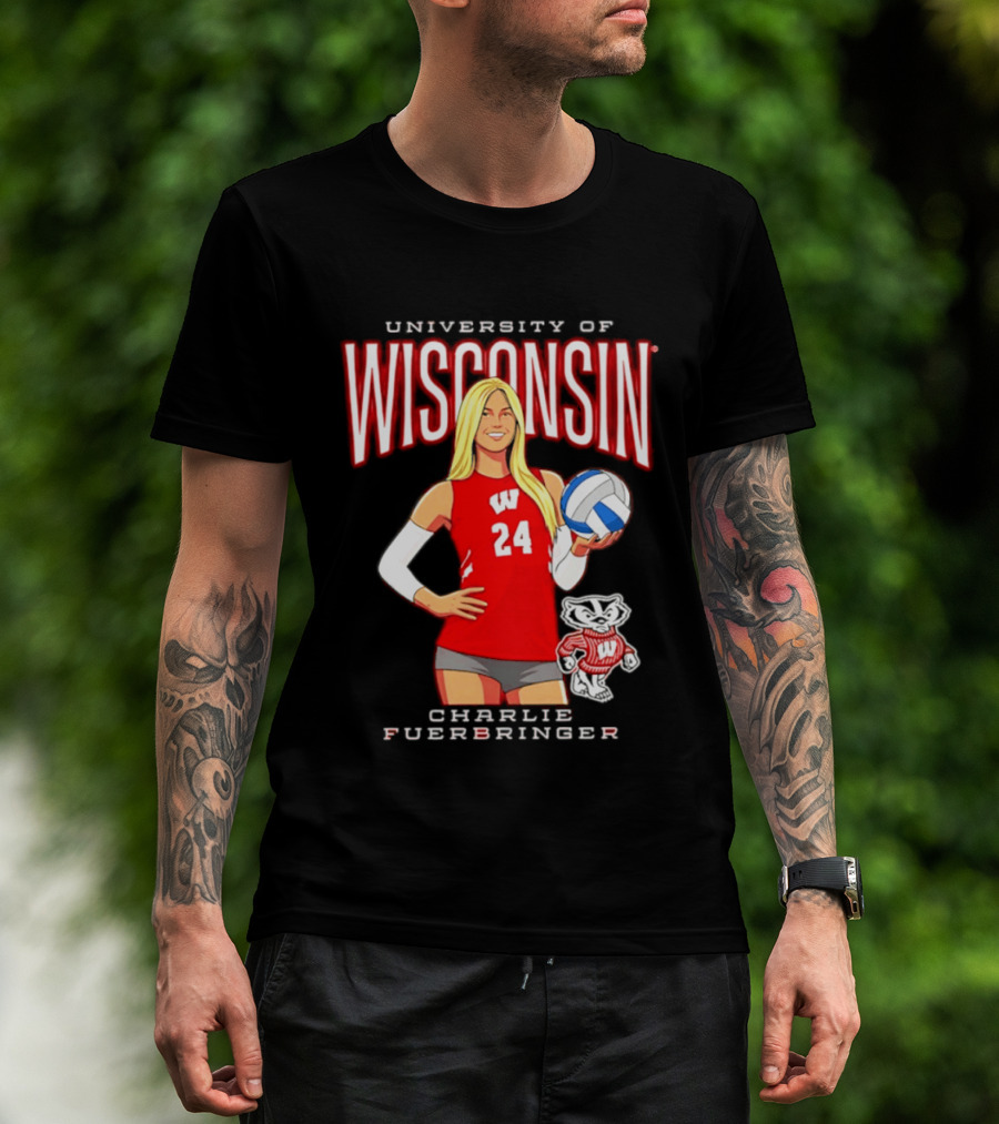 University Of Wisconsin Charlie Fuerbringer Volleyball Wisconsin T-Shirt