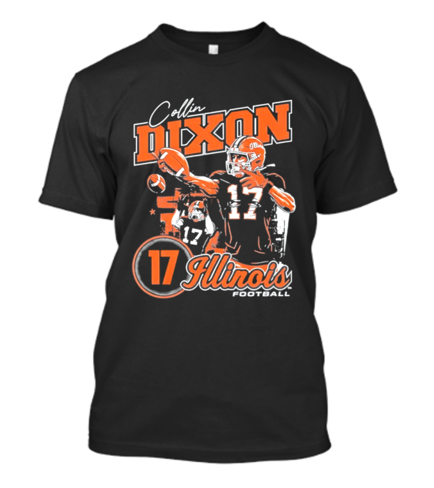 Collin Dixon 17 Illinois Fighting Illini 90s Bootleg Retro Football T-Shirt