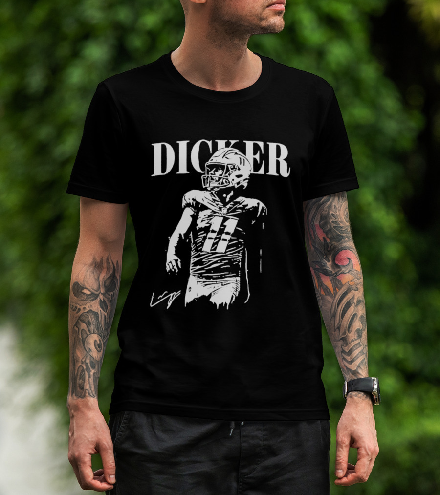 Dicker Football Quarterback Number 17 T-Shirt