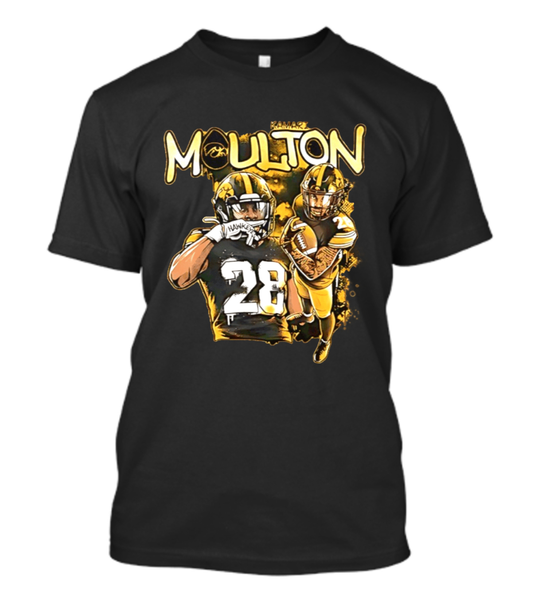 Kamari Moulton Hawkeyes Football 28 Iowa Collage T-Shirt