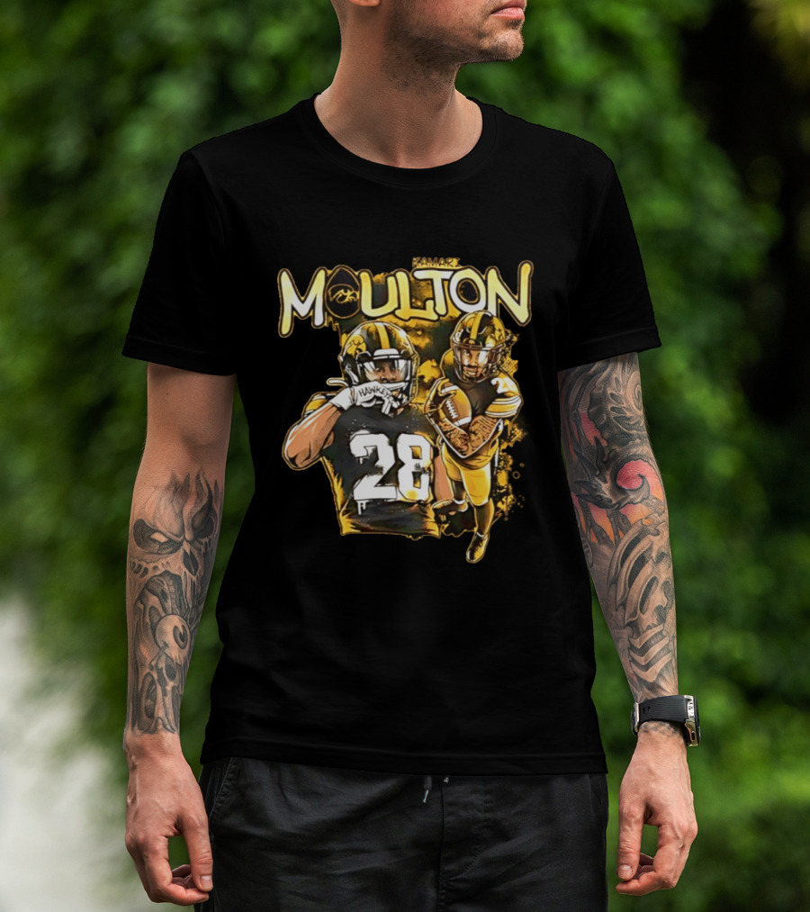 Kamari Moulton Hawkeyes Football 28 Iowa Collage T-Shirt