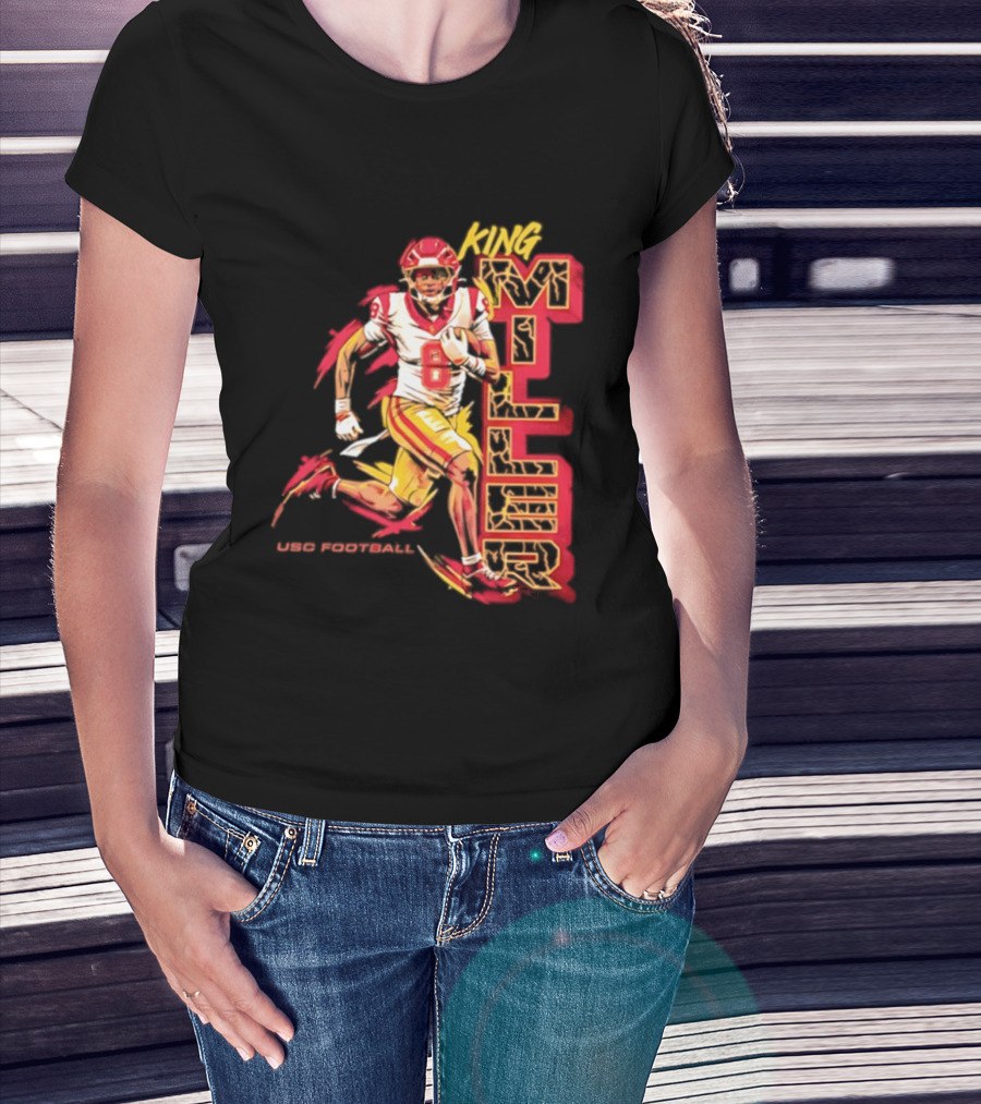 King Miller USC Trojans NCAA Football Player 8 Back Pedaling T-Shirt