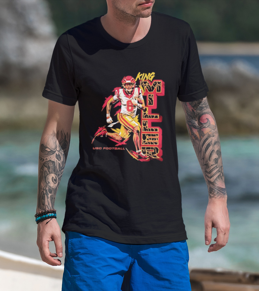 King Miller USC Trojans NCAA Football Player 8 Back Pedaling T-Shirt