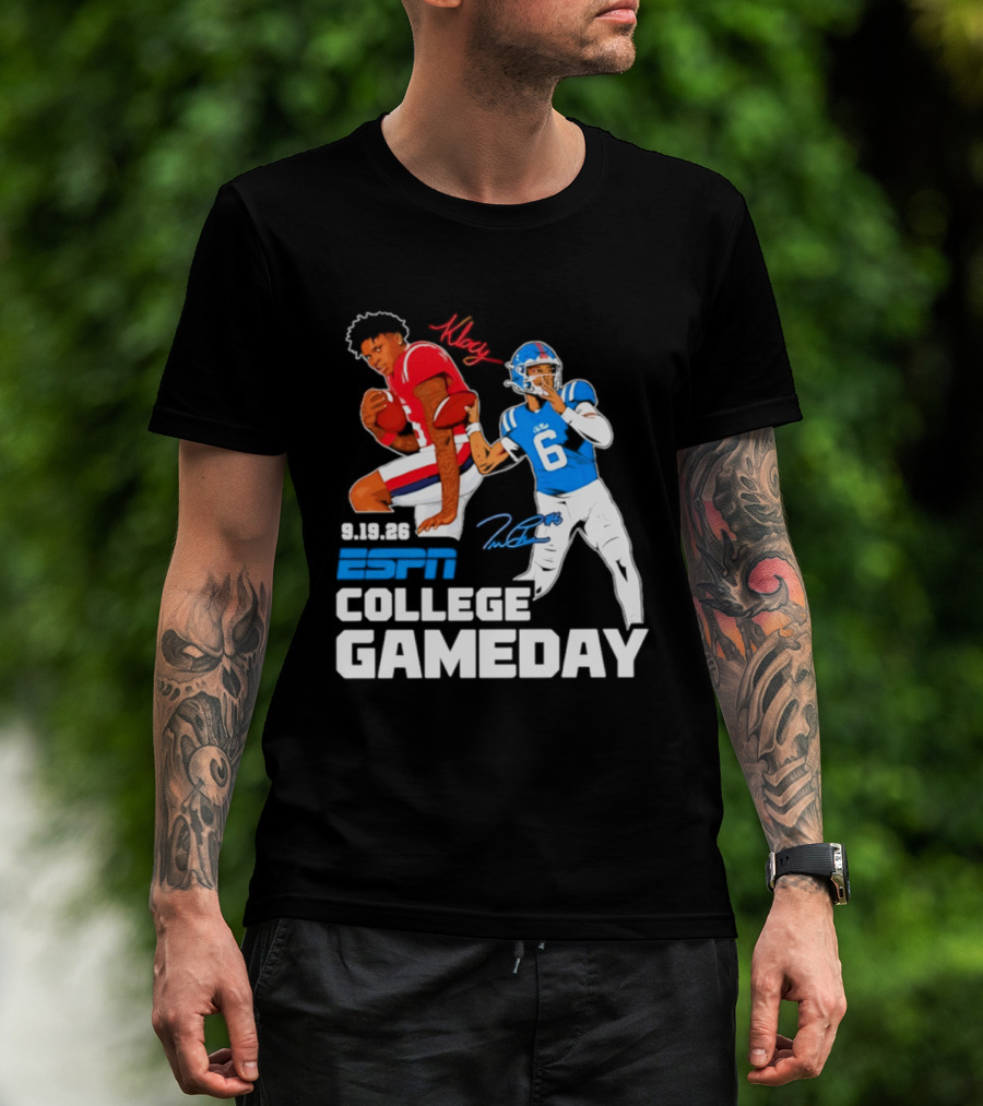 Ole Miss Football 2026 ESPN College Gameday King Number 6 T-Shirt
