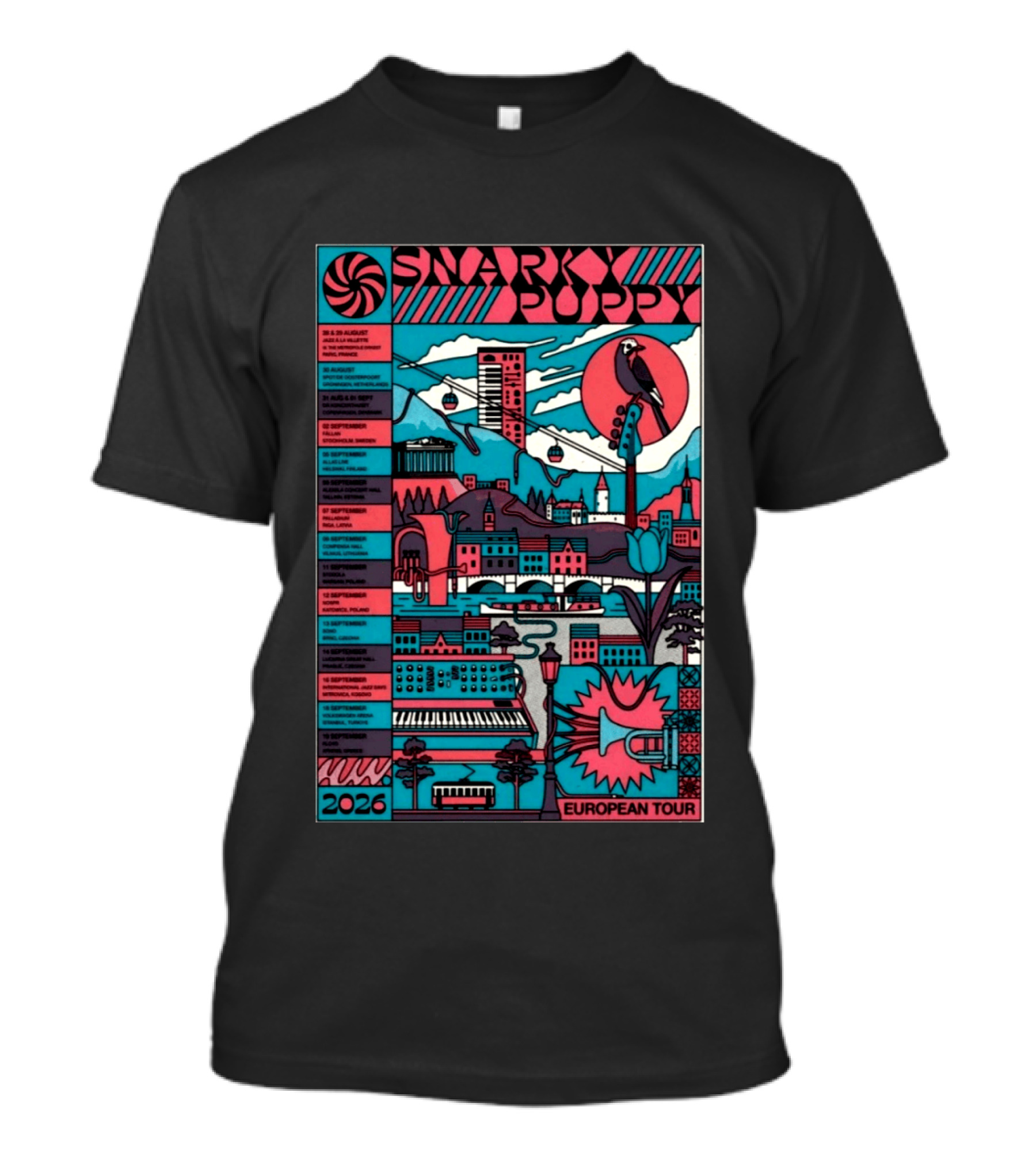Snarky Puppy European Tour 2026 Dates And Cities T-Shirt