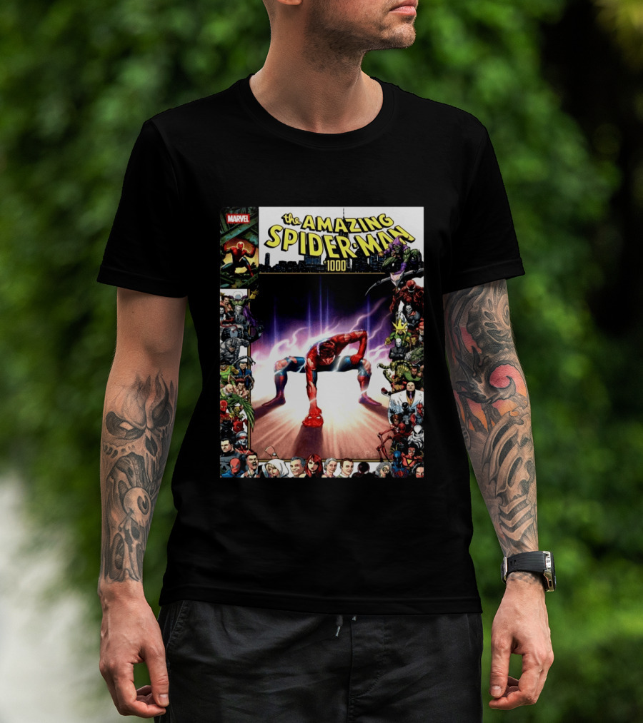 The Amazing Spider Man 1000 Cover Marvel Crossover Featuring Iconic Heroes And Villains T-Shirt