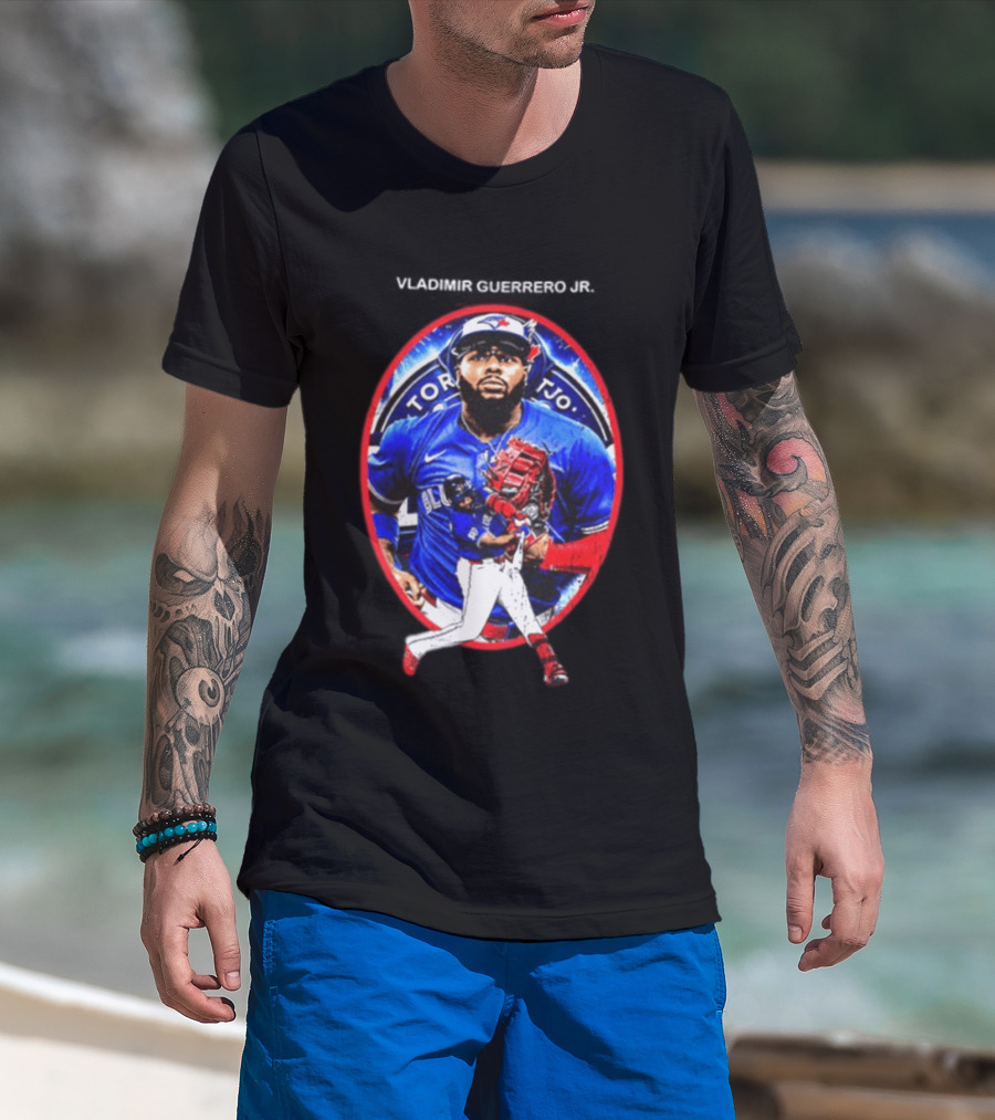 Vladimir Guerrero Jr Toronto Blue Jays Baseball Two Sided T-Shirt