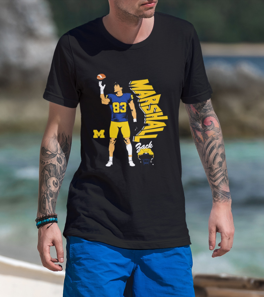 Zack Marshall Michigan Wolverines NCAA Football Number 83 Moment T-Shirt