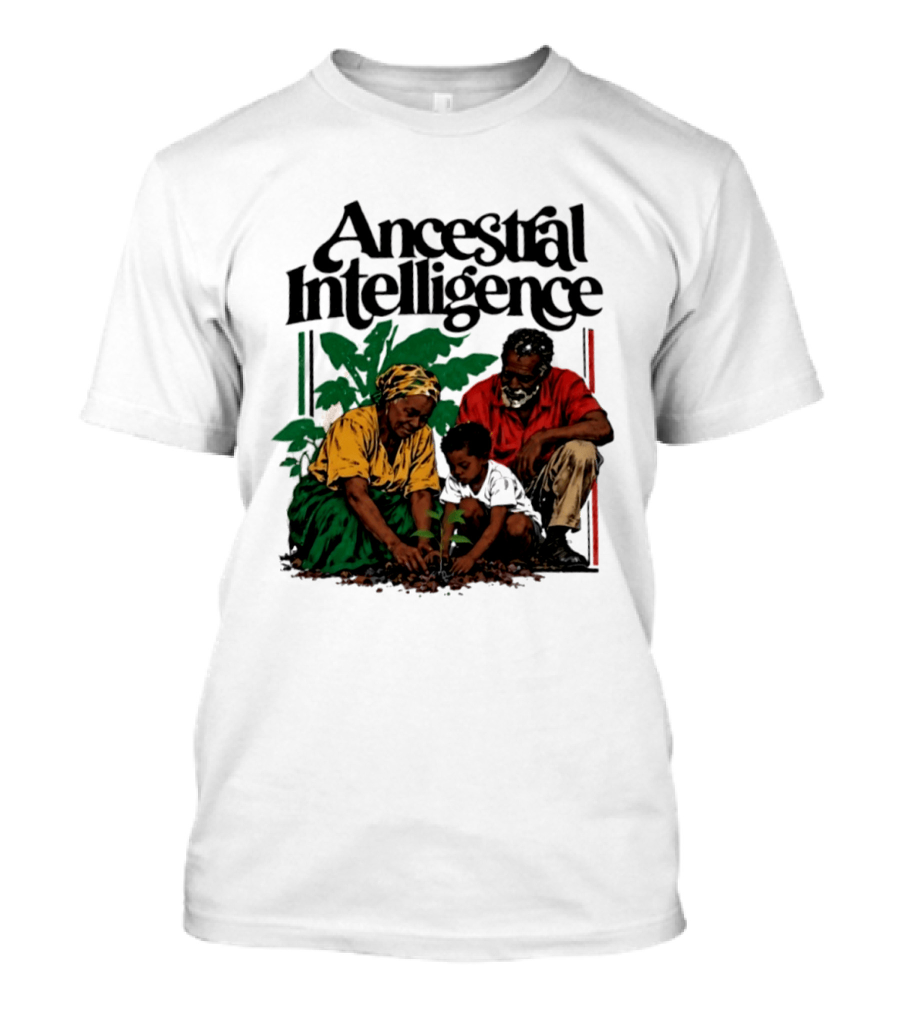 Ancestral Intelligence Heritage Wisdom Family Planting Scene T-Shirt