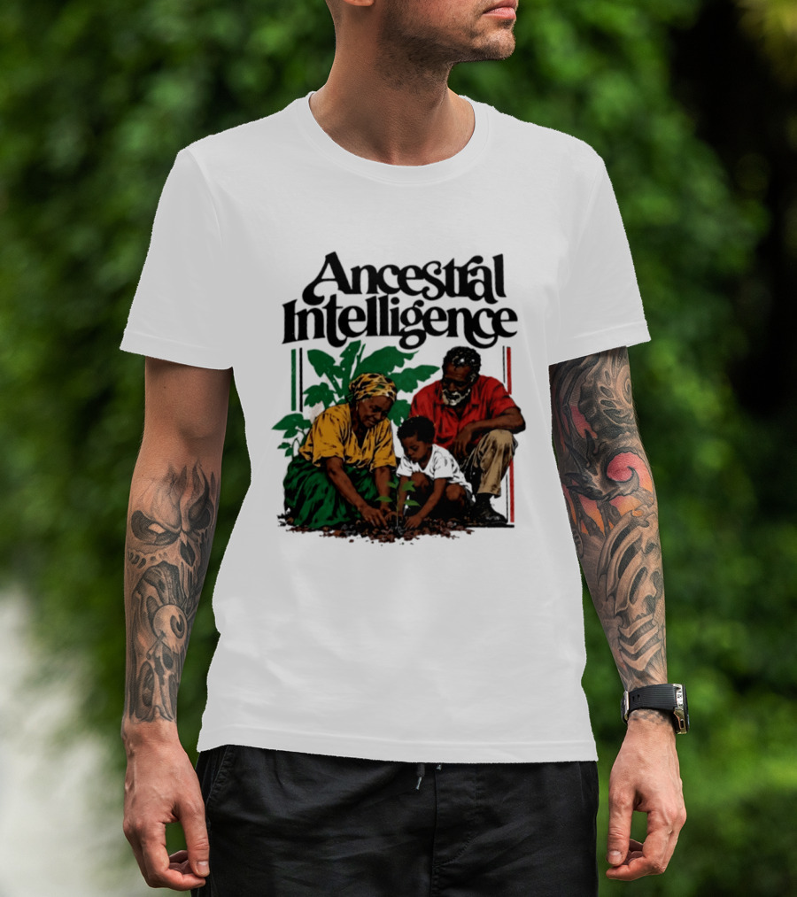 Ancestral Intelligence Heritage Wisdom Family Planting Scene T-Shirt