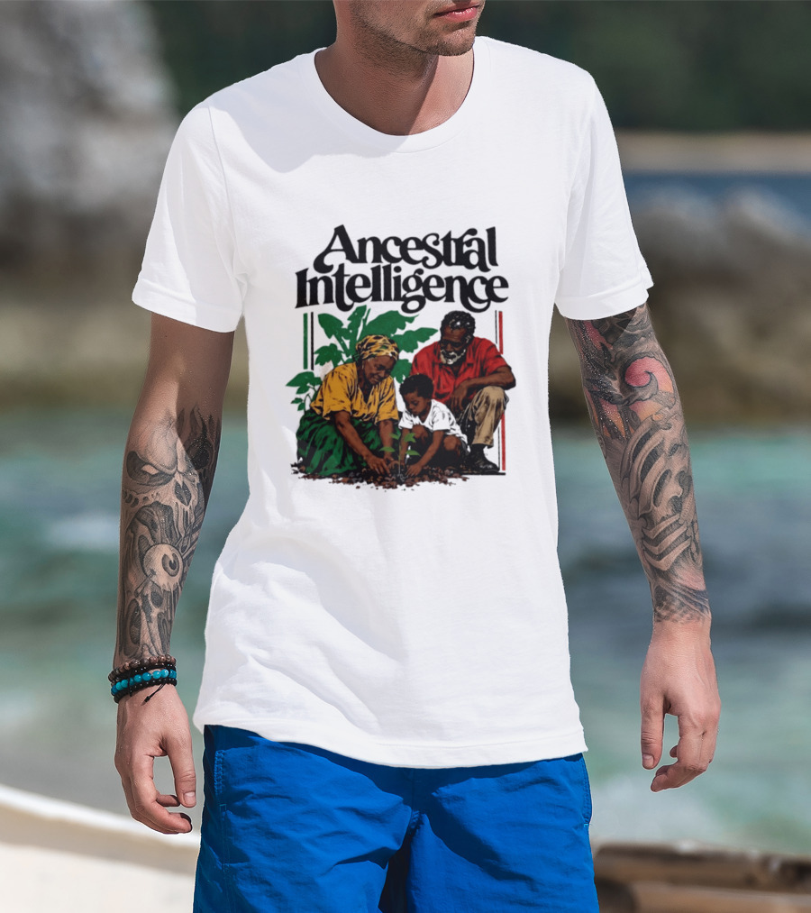 Ancestral Intelligence Heritage Wisdom Family Planting Scene T-Shirt