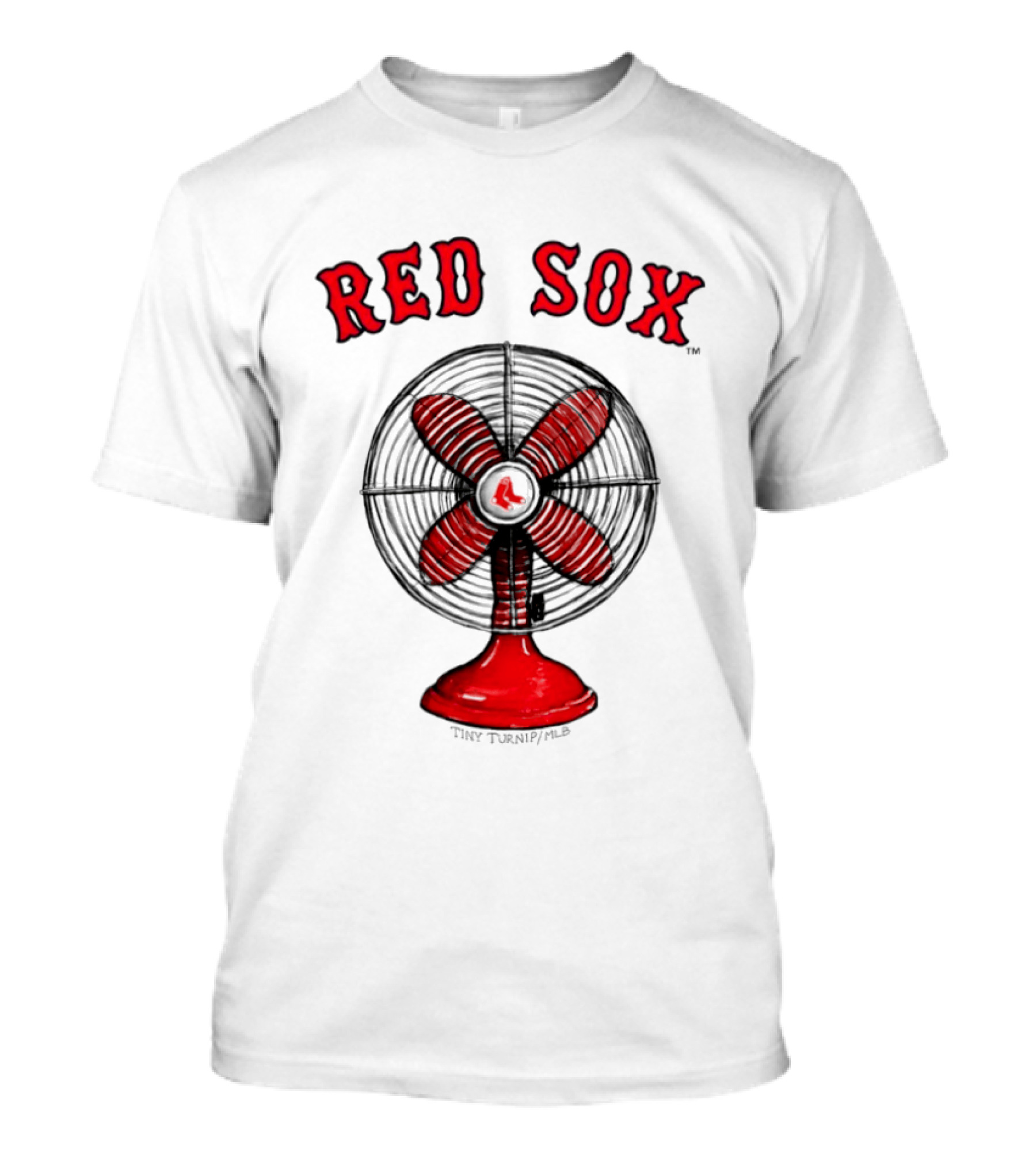 Red Sox Baseball Vintage Fan Art Tiny Turnip T-Shirt