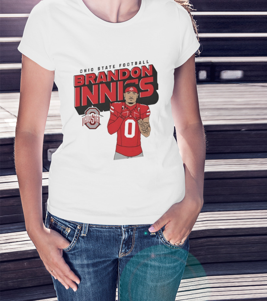 Ohio State Football Brandon Inniss Number 0 Ohio State T-Shirt