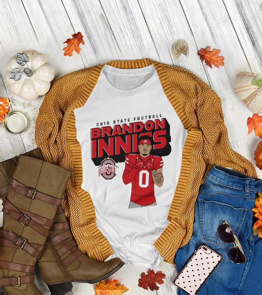 Ohio State Football Brandon Inniss Number 0 Ohio State T-Shirt