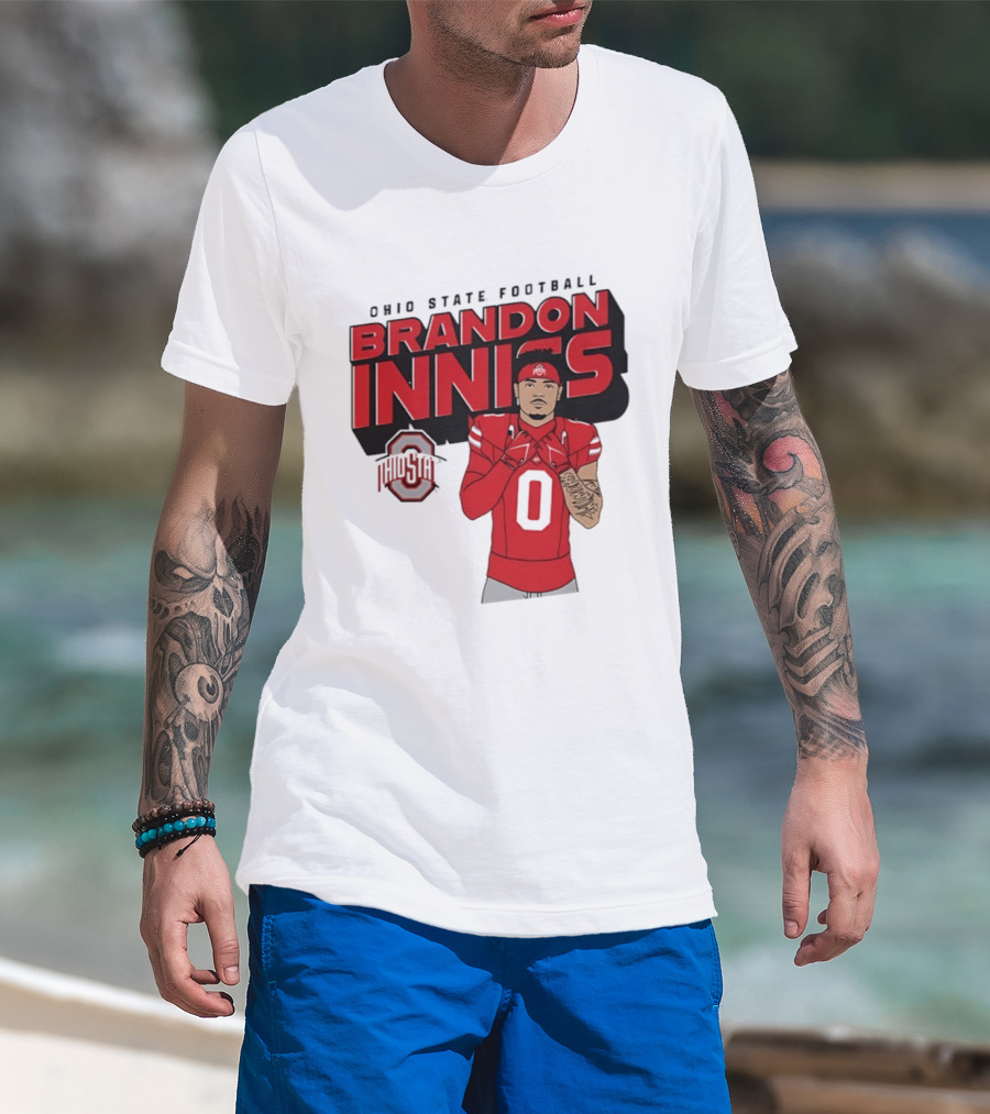 Ohio State Football Brandon Inniss Number 0 Ohio State T-Shirt