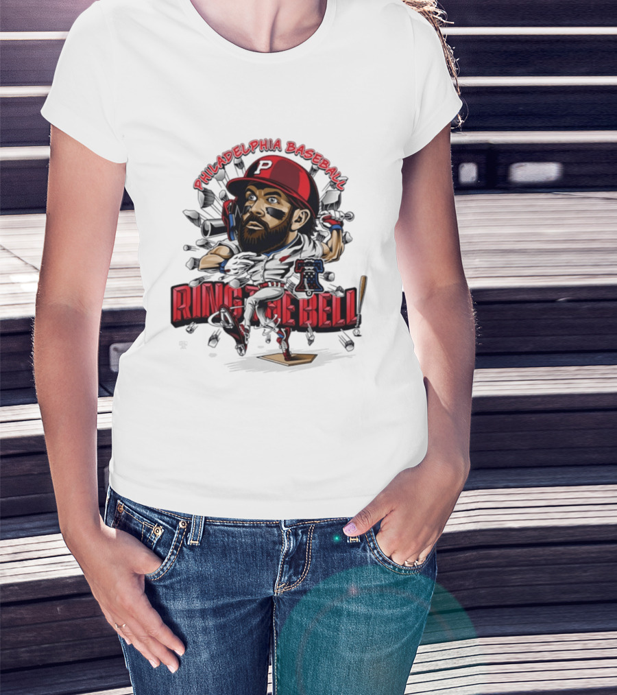 Bryce Harper Philadelphia Baseball Ring The Bell Caricature T-Shirt