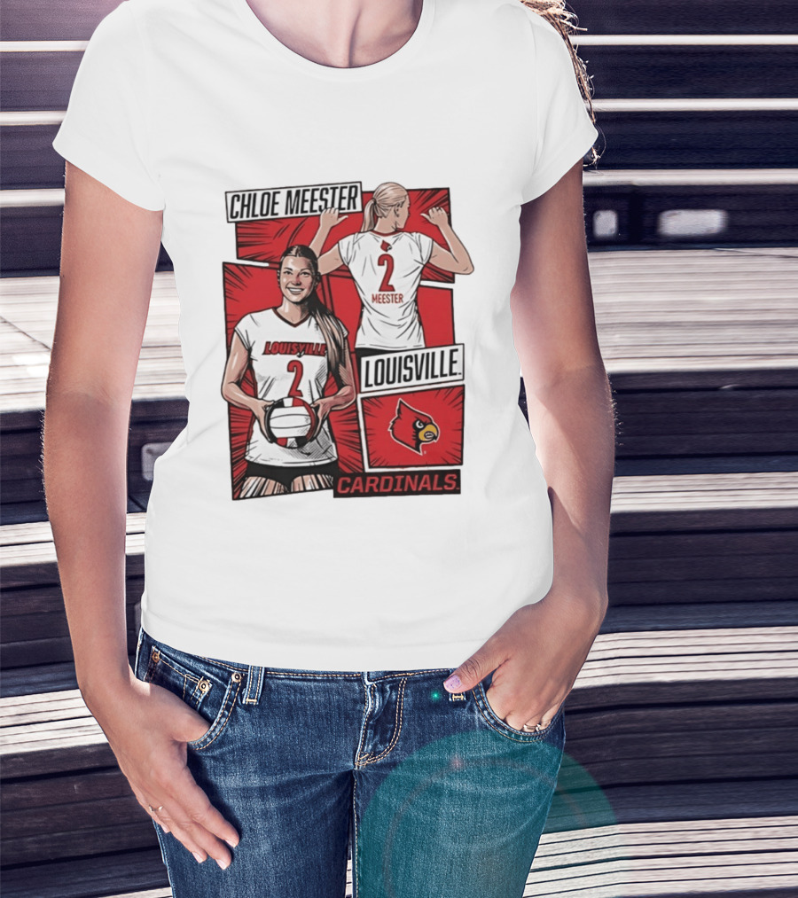 Chloe Meester Louisville Cardinals Volleyball Comic Book T-Shirt