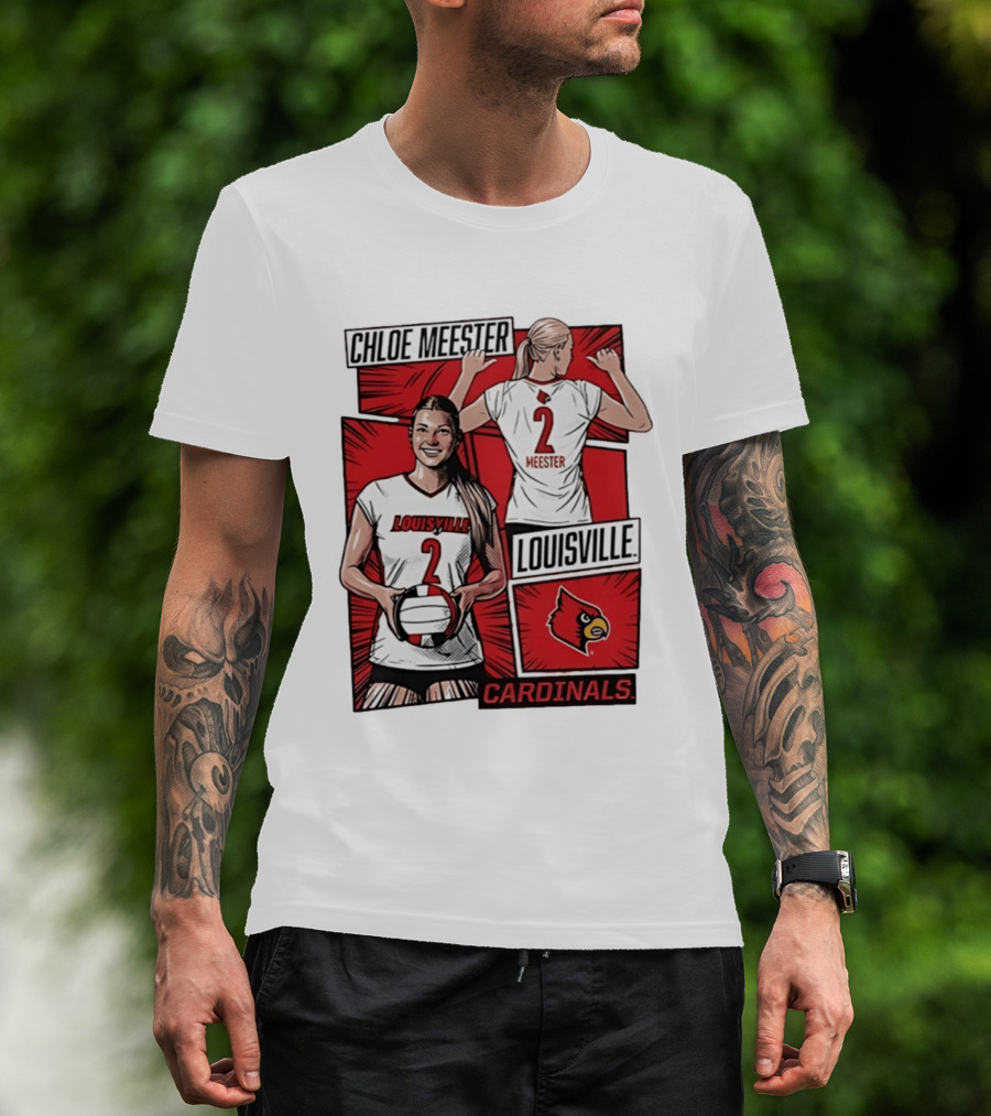 Chloe Meester Louisville Cardinals Volleyball Comic Book T-Shirt