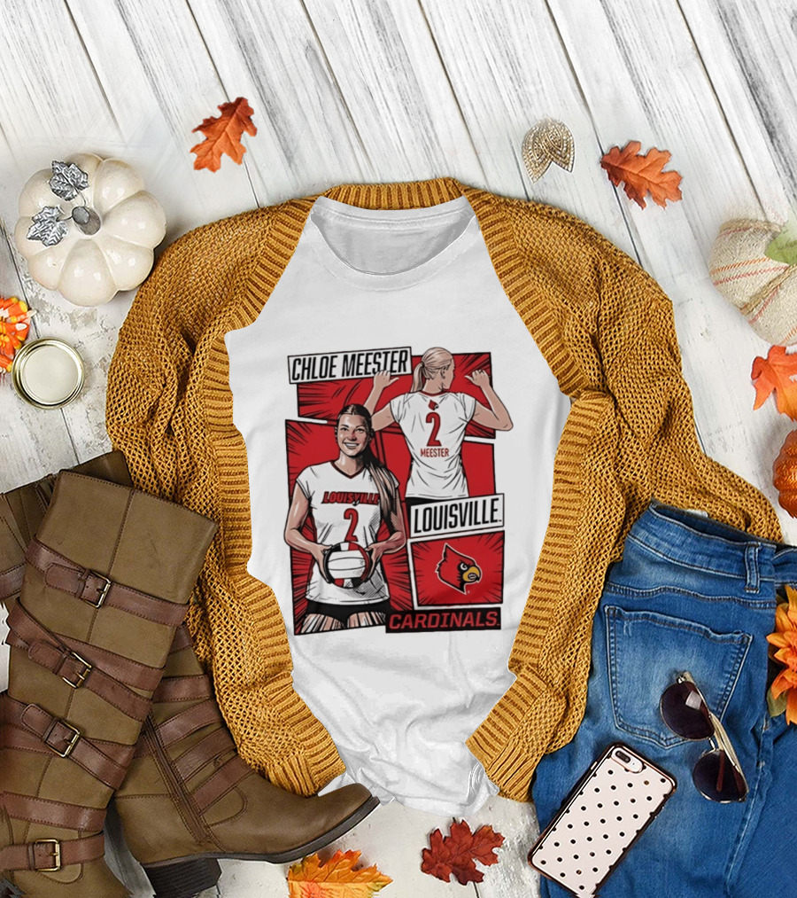 Chloe Meester Louisville Cardinals Volleyball Comic Book T-Shirt