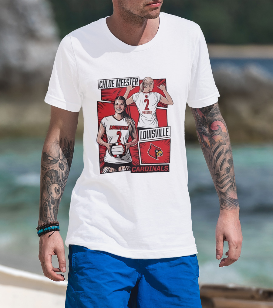 Chloe Meester Louisville Cardinals Volleyball Comic Book T-Shirt