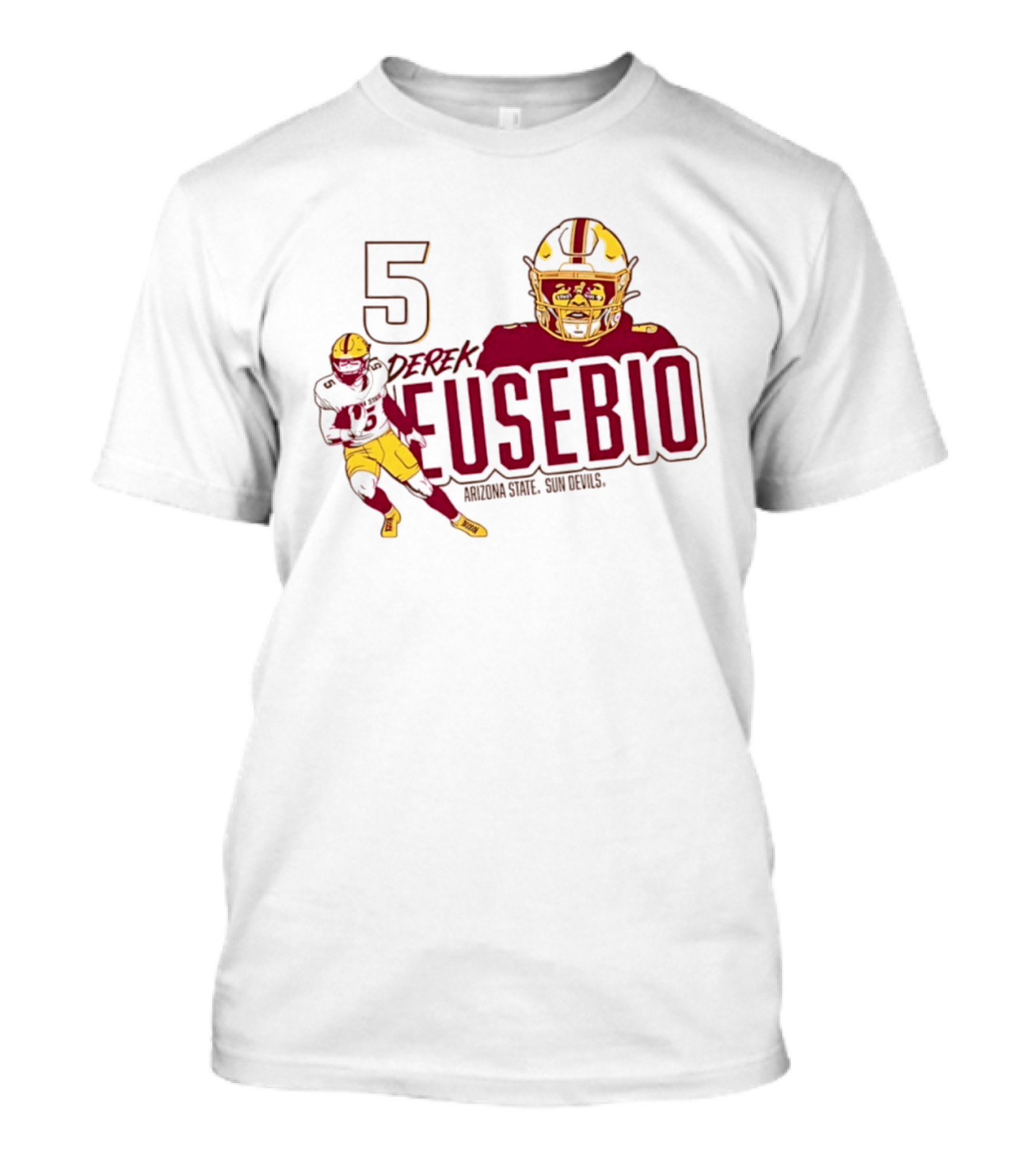 Derek Eusebio 5 Arizona State Sun Devils Football T-Shirt