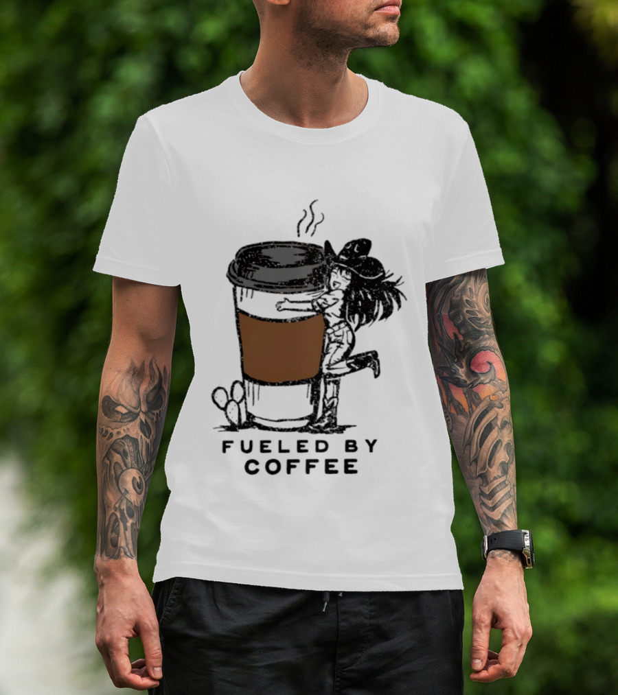 Fueled By Coffee Cowgirl Caffeine Western Rodeo Vibes T-Shirt