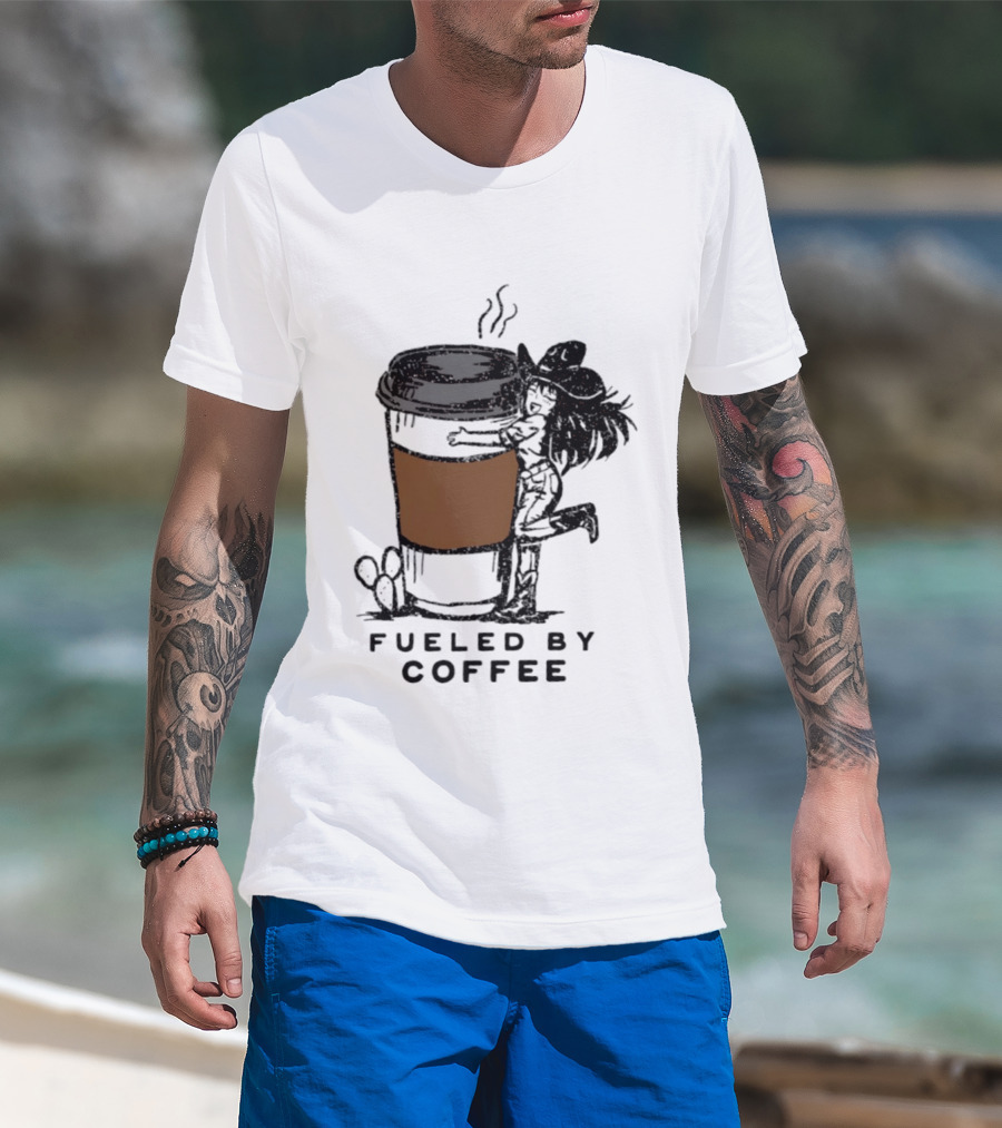 Fueled By Coffee Cowgirl Caffeine Western Rodeo Vibes T-Shirt