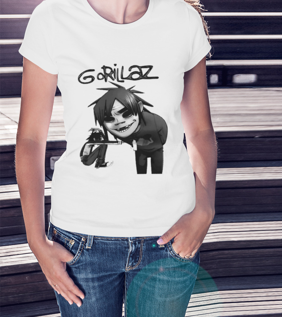 Gorillaz Band Damon Albarn Jamie Hewlett Character Art Alternative Rock T-Shirt
