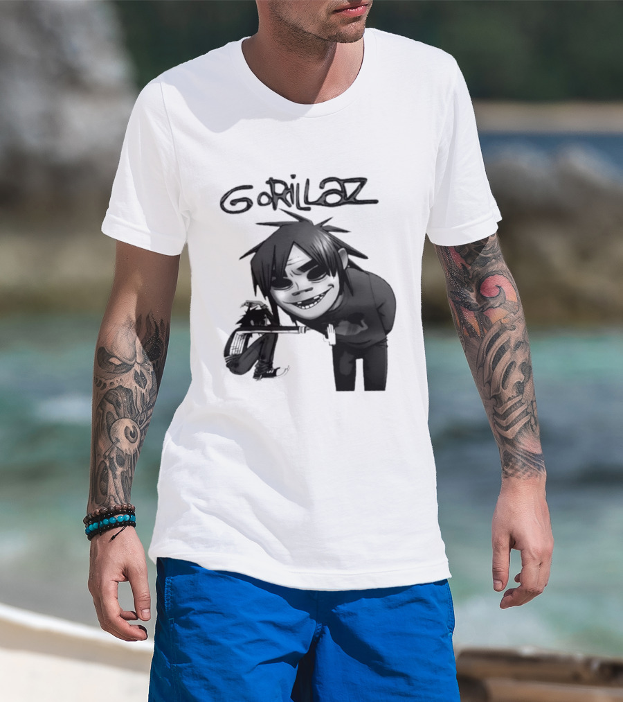 Gorillaz Band Damon Albarn Jamie Hewlett Character Art Alternative Rock T-Shirt