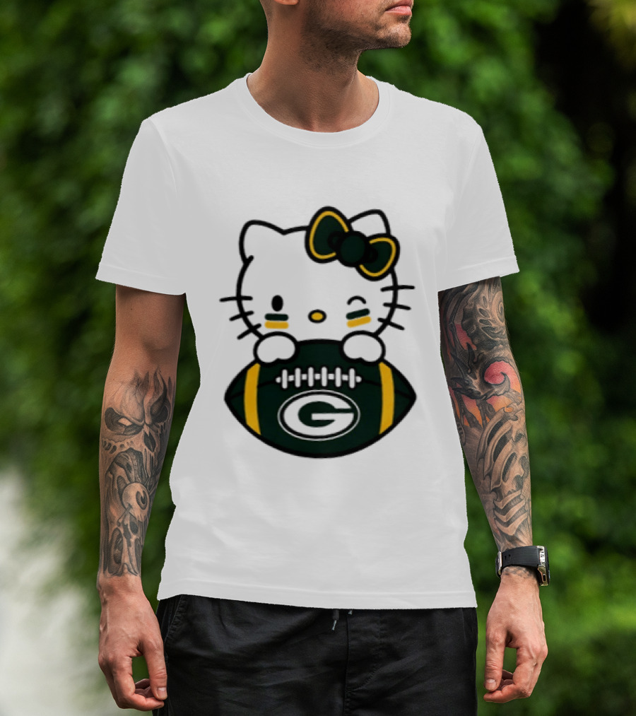 Green Bay Packers Hello Kitty Collaboration 2026 Football Season T-Shirt