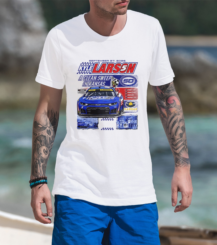 Kyle Larson A Clean Sweep In Kansas September 17 2026 T-Shirt