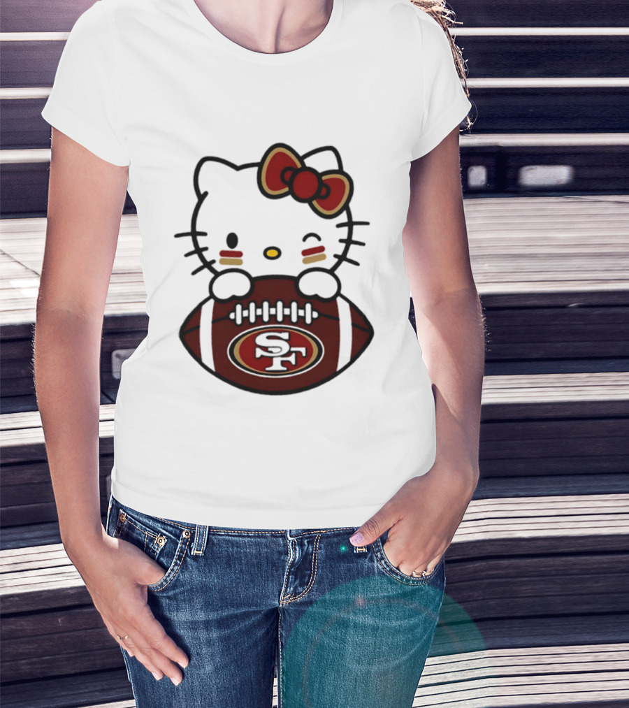 San Francisco 49ers Hello Kitty Collaboration Football 2026 Season T-Shirt