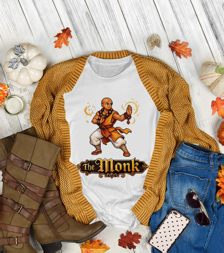 The Monk Pixel Fantasy Martial Arts T-Shirt