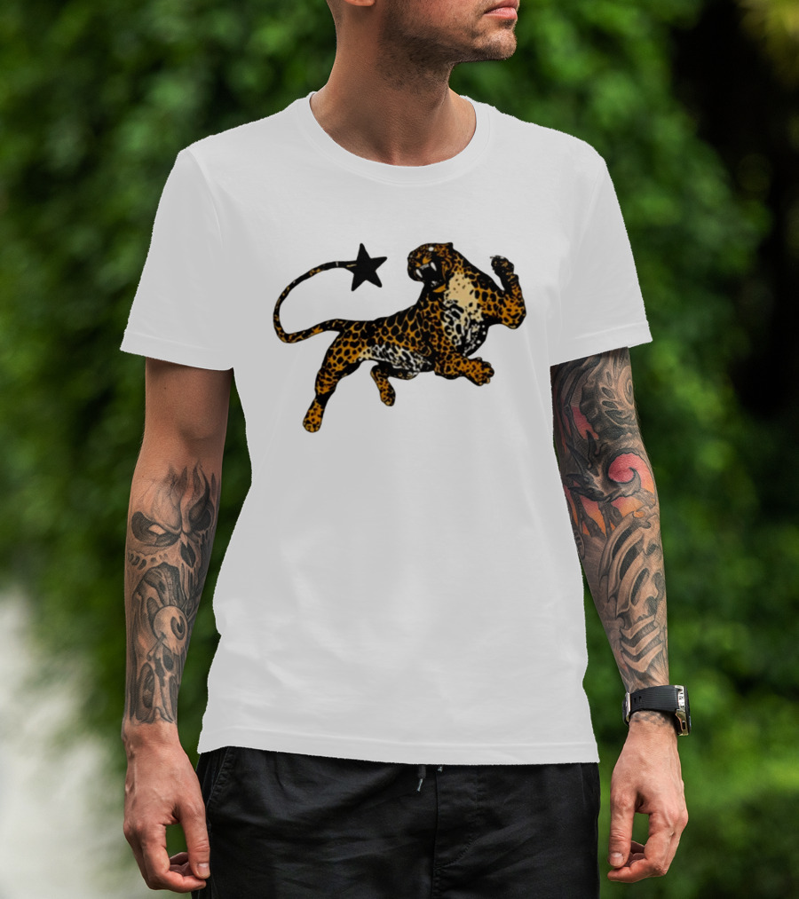 Leopard Star Wild Cat Fierce Roar T-Shirt